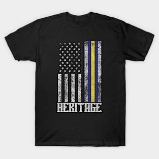 Barbados Hispanic Heritage destressed flag T-Shirt